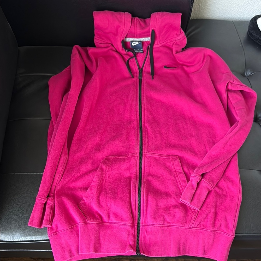 Nike Pink Tunic Length Long Sleeve Hoodie